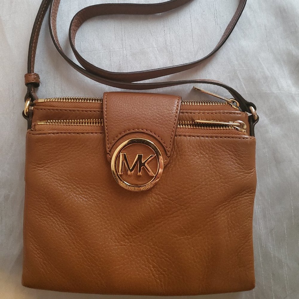 Michael Kors Crossbody Handbag Brown Leather